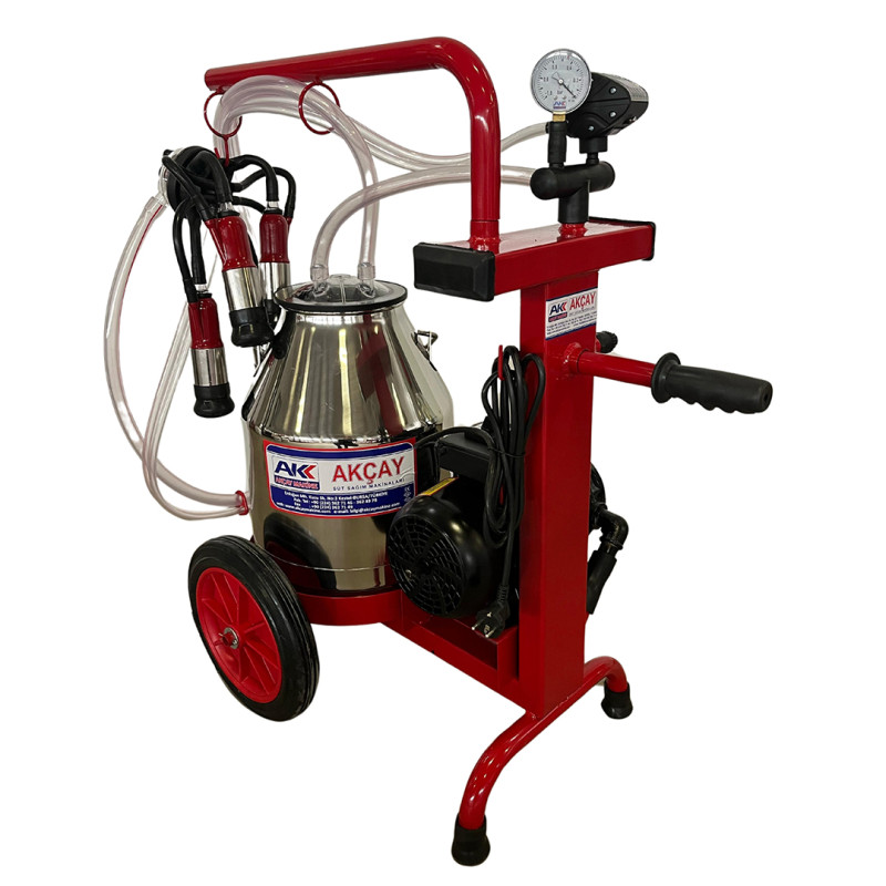 L-40 Tek Sağım Kuru Sistem 30 LT Krom Güğümlü Süt Sağım Makinesi