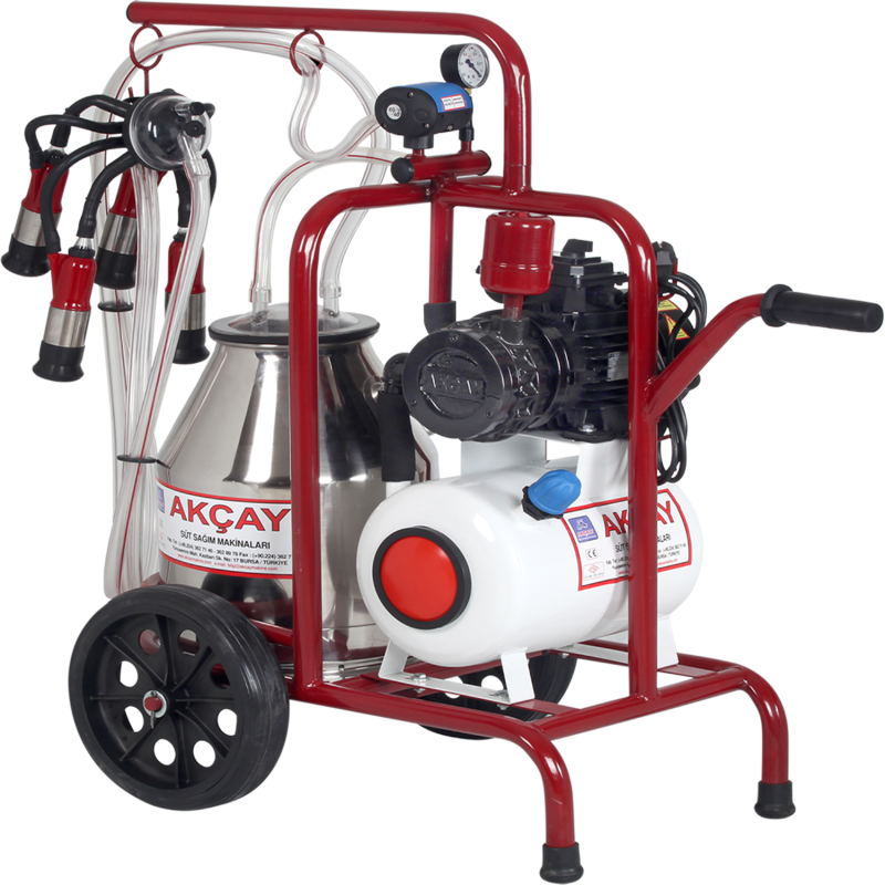 Tek Sağım Kuru Sistem 30 LT Krom Güğümlü Süt Sağım Makinesi