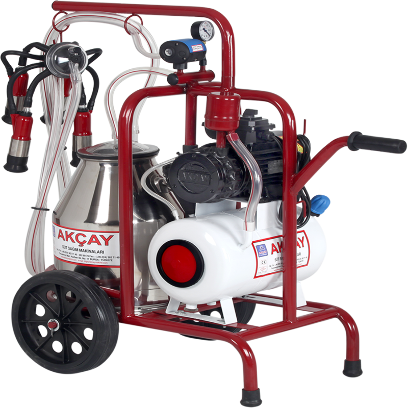 Tek Sağım Yağlı Sistem 30 LT Krom Güğümlü Süt Sağım Makinesi