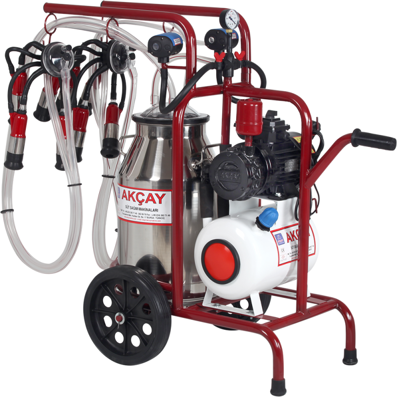 Çift Sağım Kuru Sistem 40 LT Krom Güğümlü Süt Sağım Makinesi