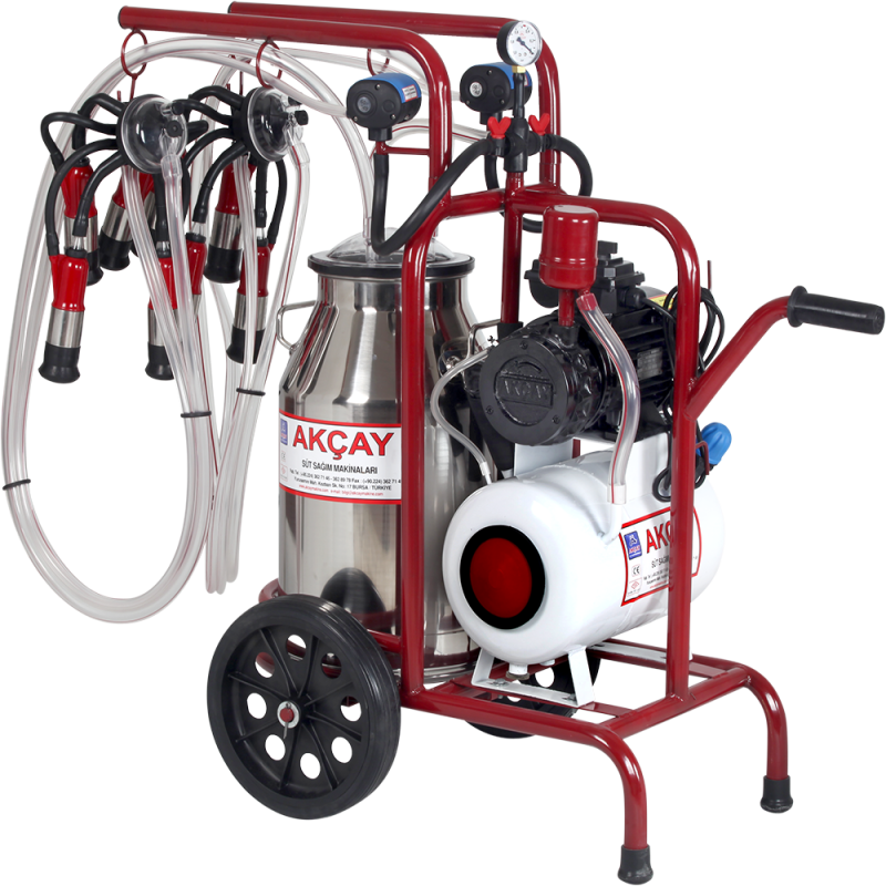 Çift Sağım Yağlı Sistem 40 LT Krom Güğümlü Süt Sağım